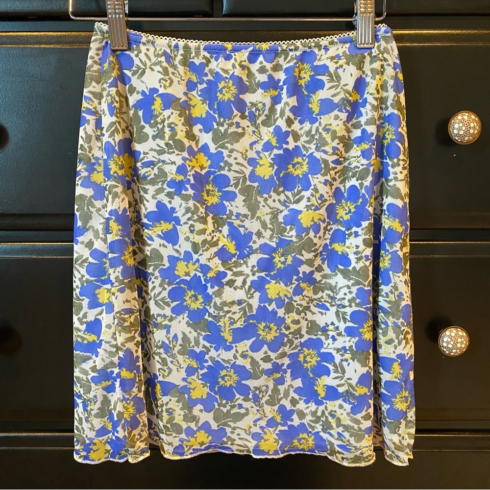 Nasty Gal Floral Mesh Mini Skirt